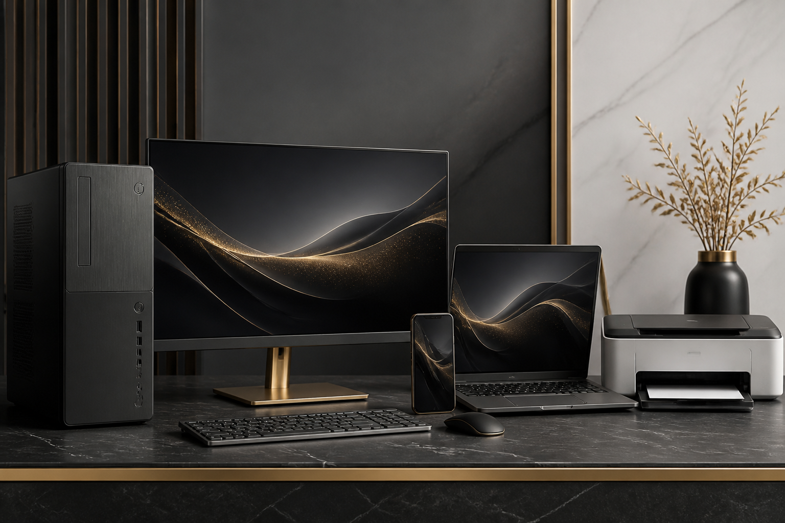 Bagde Computer & Mobile Shop — illustrative branding visual