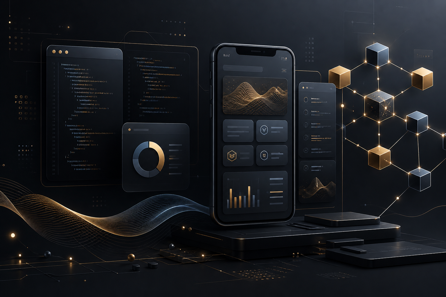 BlockGenius Technology — illustrative branding visual