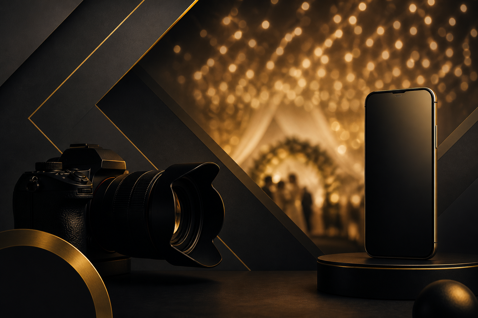 RJ Photography & Mobile Shop — illustrative branding visual